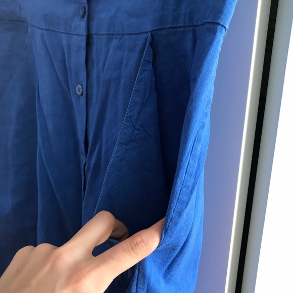 Theory linen and stretch dress with pockets blue - Picture 5 of 6